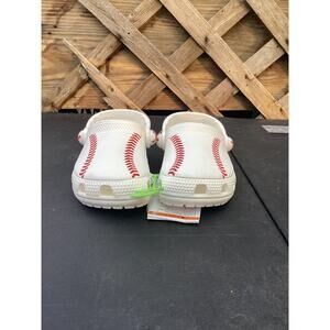 Crocs Classic Baseball Clogs White with Red Stitching Details Size C8 Boys